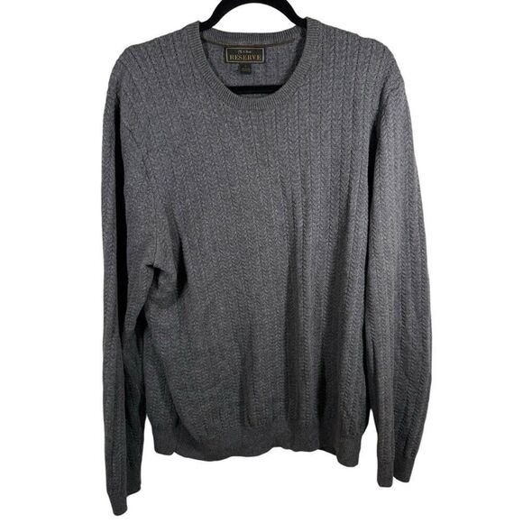 JoS. A. Bank Reserve Grey Knit Cotton/Cashmere Sweater - Picture 1 of 6